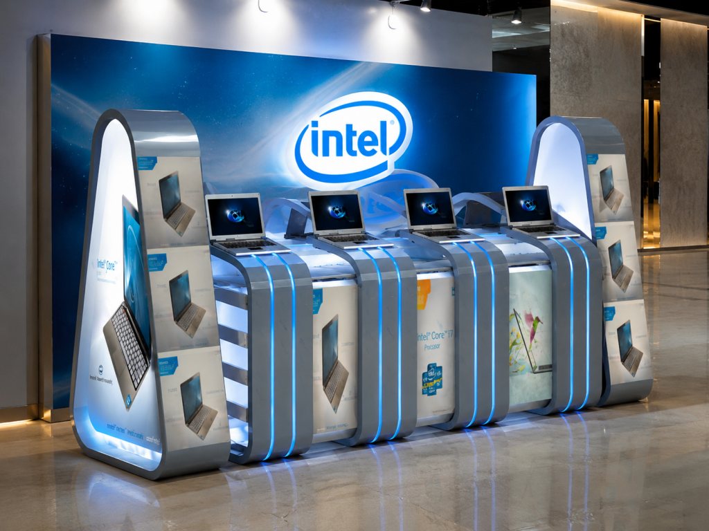 Intel Showroom Display Stand Mockup